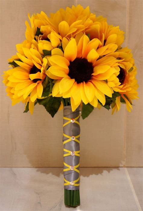 Premium quality · pay over time with affirm · limited quantities Sunflower Bridesmaid / Bridal Bouquet and Boutonniere with ...
