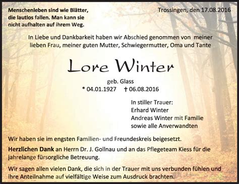 Traueranzeigen Von Lore Winter Schwaebische De Trauerportal My Xxx