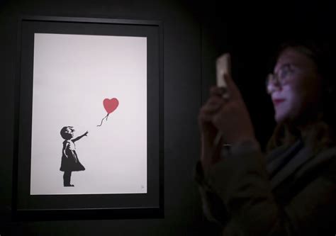 We Just Got Banksy Ed Girl With Balloon Sells For 14m Before Self Destructing Wbur