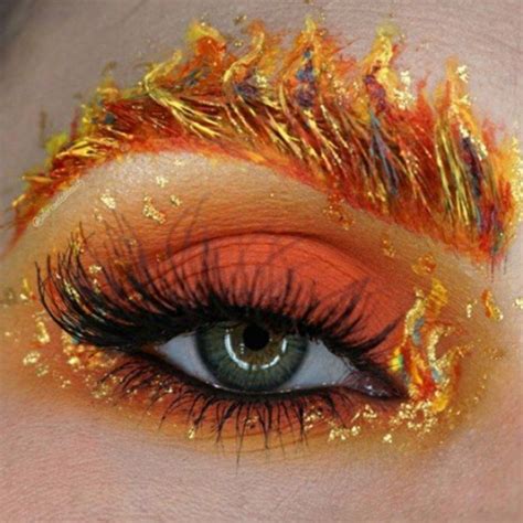 Fire Brows Fire Makeup Makeup Themes Fantasy Makeup
