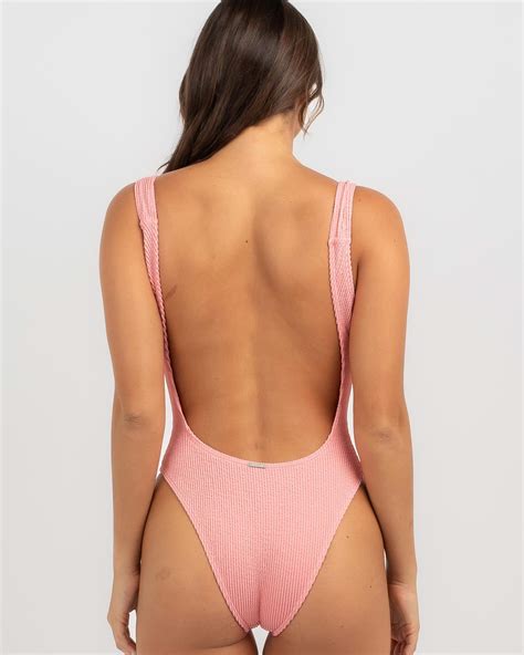 billabong summer high tanker one piece swimsuit in flamingo free shipping and easy returns