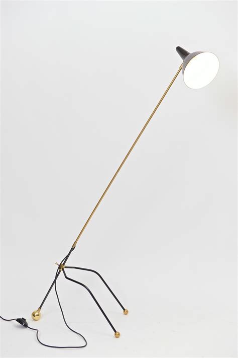 Italian Floor Lamp Adjustable Height With Articulated Shade For Sale