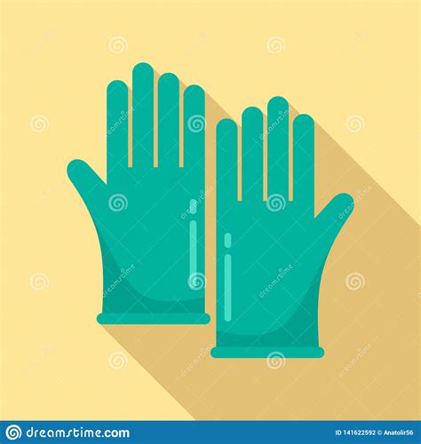 Forensic Lab Gloves Icon Flat Style Stock Vector Illustration Of