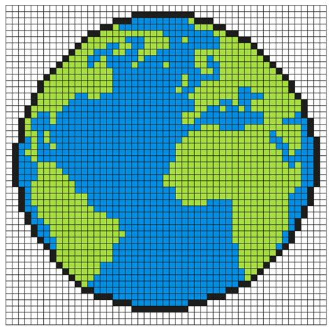 Planète Pixel Art Modèle Facile à Dessiner