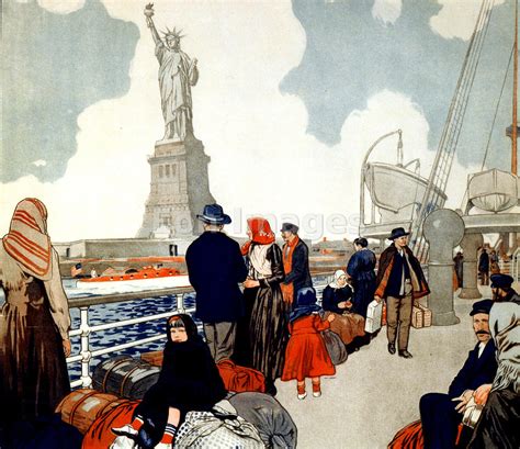 Eon Images Ship Bearing Immigrants Approaches Statue Of Liberty