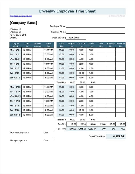 Free Online Time Card Calculator With Breaks Excel Templates