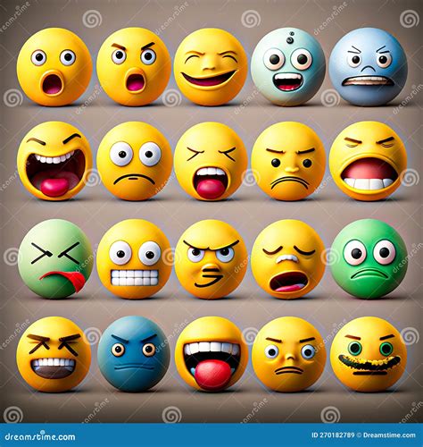 A Large Set Of Emojis Of Different Shapes Express Different Emotions