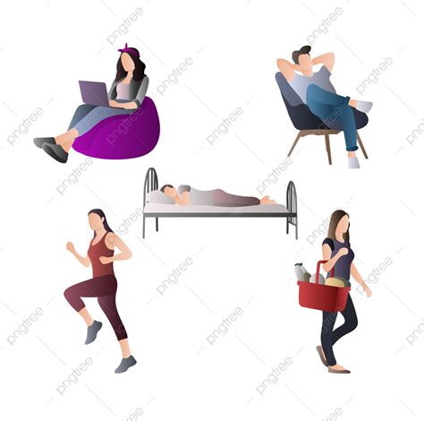 Daily Life Vector Png Images Set Of Daily Life People Person Life