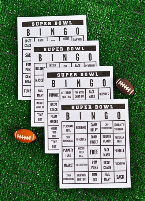 Super Bowl Bingo Cards Printable