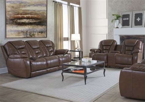 Homestretch® Custom Comfort Saddle Double Reclining Power Loveseat With Console Miskelly Furniture
