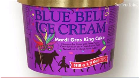 Blue Bell Mardi Gras King Cake Ice Cream King Cake Ice Cream Mardi