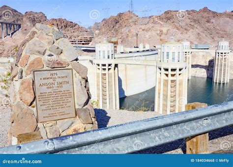 The Hoover Dam Anson Smith Memorial Board Editorial Stock Photo