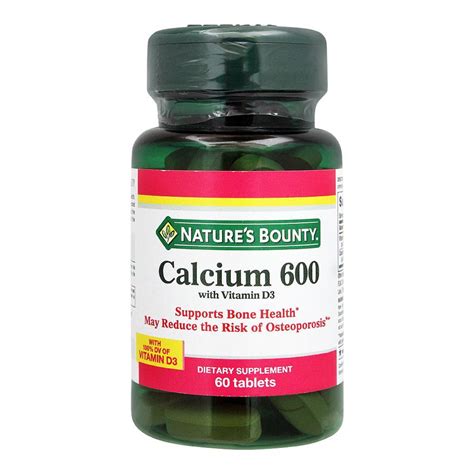 order nature s bounty calcium 600 with vitamin d3 dietary supplement 60 tablets online at best