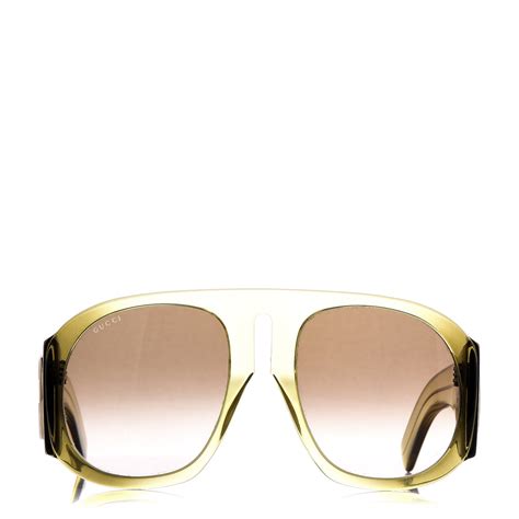 gucci oversized aviator sunglasses gg0152s yellow 394045