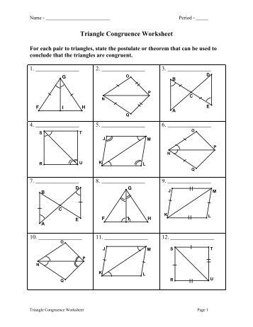 These similarity and congruence worksheets provide pupils with two different ways to test their understanding. Proving Congruent Triangles Worksheet With Answers lesson ...