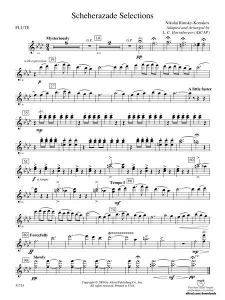 Scheherazade Selections Flute By Nikolay Andreyevich Rimsky Korsakov