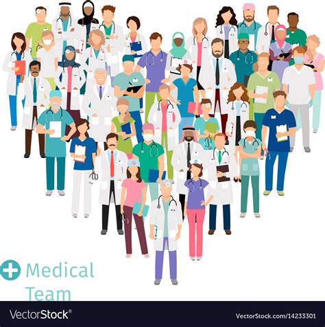 Healthcare Medical Team In Heart Shape Royalty Free Vector