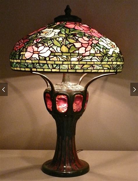 Tiffany Peony Lamp Designed By Clara Driscoll For Tiffany Glass