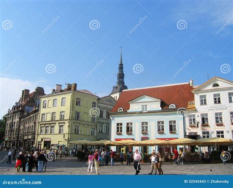 Central Town Hall Square In Tallinn Estonia Editorial Stock Photo