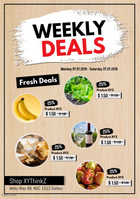 Weekly Deals Product Flyer Poster Discount Sale Retail Food Template