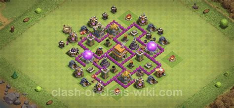 Trophy Defense Base Th6 With Link Anti Everything Hybrid Clash Of