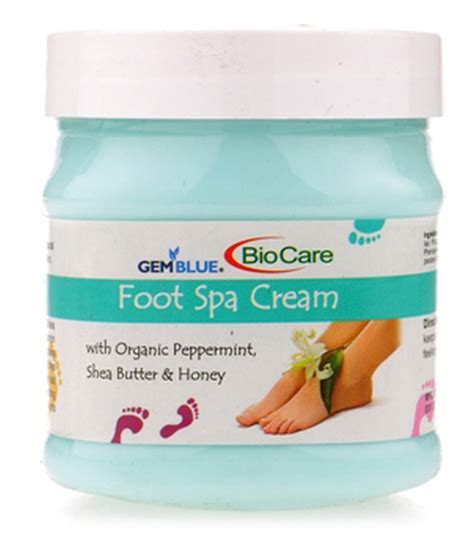 Biocare Gemblue Organic Peppermint Shea Butter And Honey Foot Spa Cream 500 Gm Buy Biocare