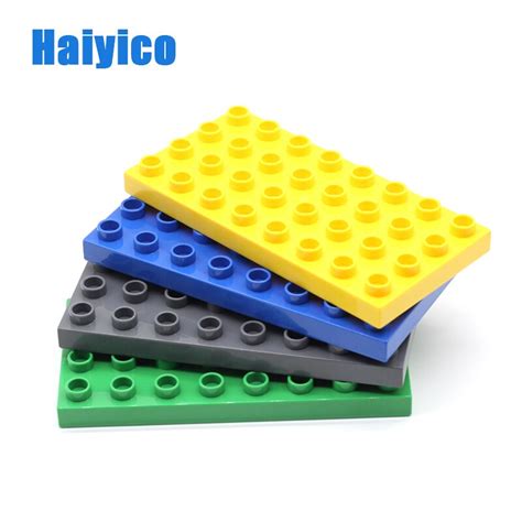 haiyico duplo 32 hole base plate assembling parts 4x8 dots baseplate model building accessories