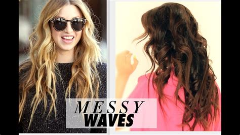 Repeat for each section of hair. MESSY" BEACH WAVES CURLS TUTORIAL | LONG HAIRSTYLES | HOW ...