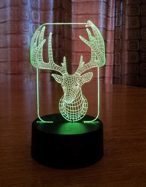 Laser Engraved Acrylic Deer Head Light Lighting Home And Living Ichigenn
