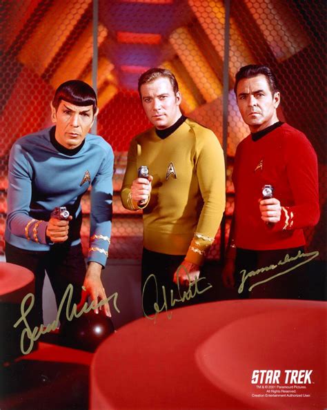 Star Trek Kirk Spock And Scotty Autographed Picture Star Trek Cast