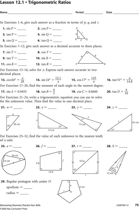 Worksheet Trigonometric Ratios Worksheet Worksheet On Trig ...