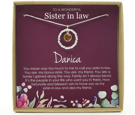 Maybe you would like to learn more about one of these? Sister in Law Necklace Sister-in-Law Birthday Gift for ...