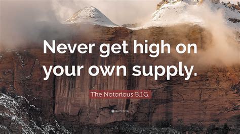 The Notorious Big Quote “never Get High On Your Own Supply”