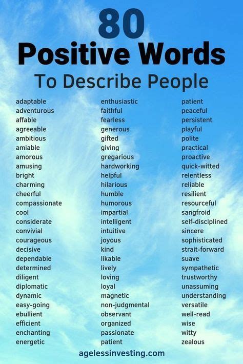 1000 Positive Words To Write The Life You Want Words To Describe