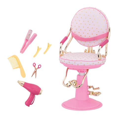 Twist Curl Braid And Style With The Gold Hearts Sitting Pretty Salon Chair For 18 Inch Dolls
