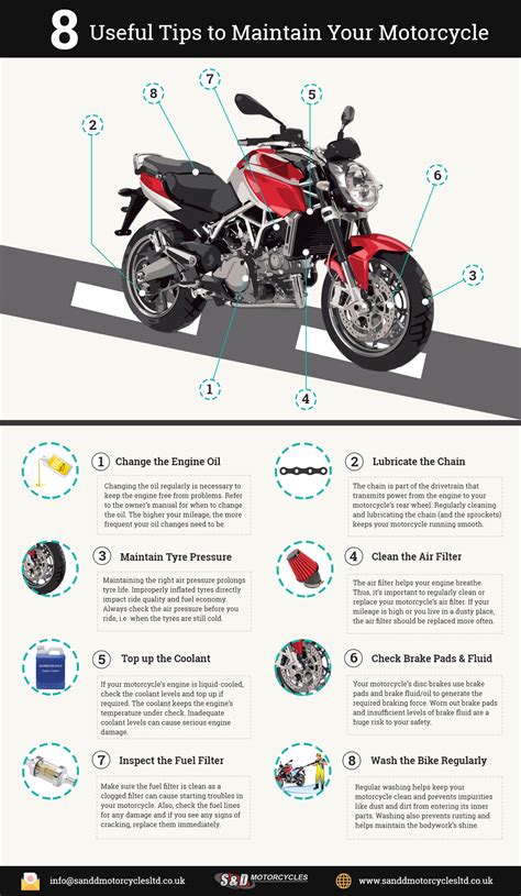 8 Useful Tips To Maintain Your Motorcycle Infographic Website