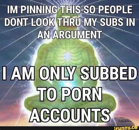 im pinning this so people dont my subs in an argument i am only subbed porn accounts ifunny