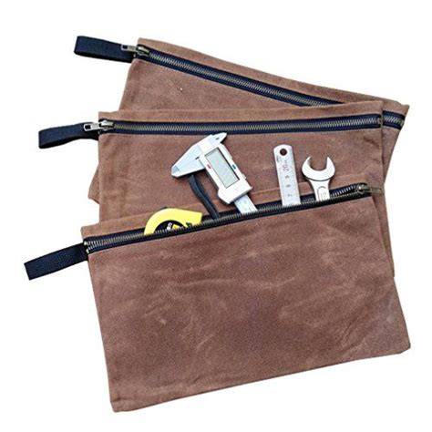 Small Waxed Canvas Tool Bags Heavy Duty Multi Purpose Tool Pouches 3