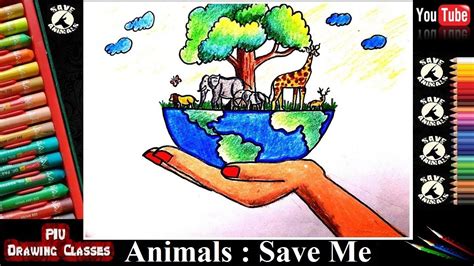 How To Draw Save Wildlife Drawing Save Trees Save Nature Save The