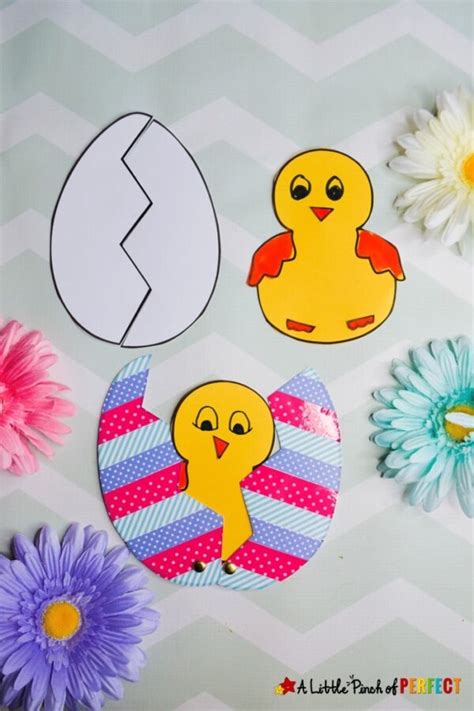 Cute Hatching Chick Craft And Free Template For Easter A Little Pinch
