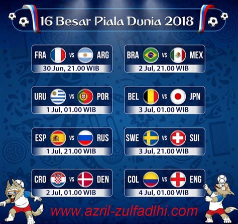 gambar jadwal piala dunia 16 besar