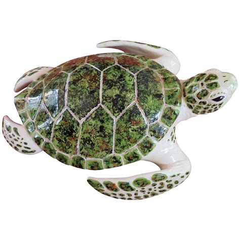 Whimsical Large Scale Ceramic Sea Turtle Mid Century Modern Turtle