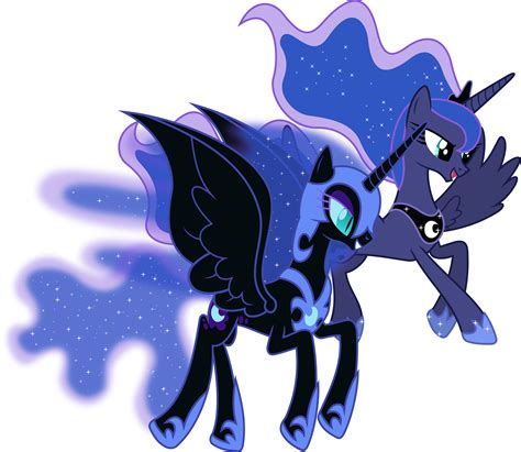 Nightmare Moon And Princess Luna Flying Together By 90sigma On Deviantart