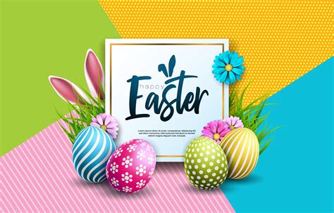 Vector Illustration Of Happy Easter Holiday With Painted Egg 345781