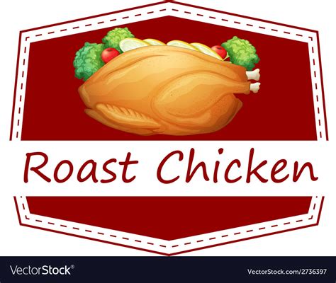 Roast Chicken Royalty Free Vector Image Vectorstock