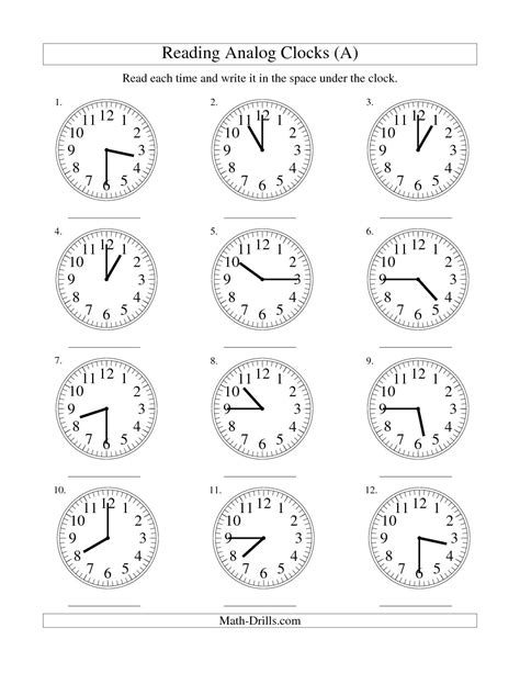 Digital Clock Worksheets — Db