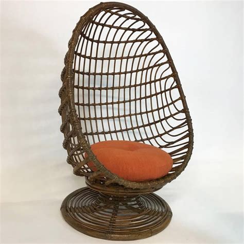 Vintage Mid Century Woven Rattan Egg Chair Cityfoundry