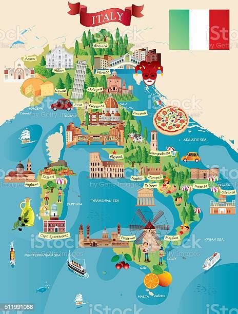 Cartoon Map Of Italy Stock Illustration Download Image Now Istock