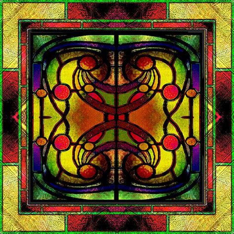 Stained Glass In Red Yellow And Green Digital Art By Patricia Keith Fine Art America