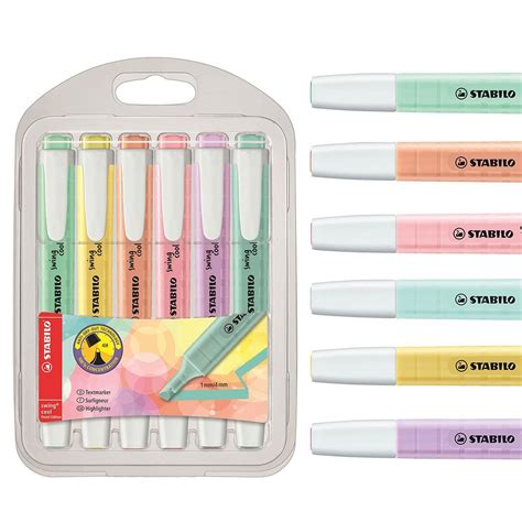 Stabilo Swing Cool Pastel Highlighters Pack Of 6 2756 08 Vip